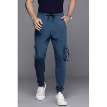 Allen Solly Men Solid Regular Fit Blue Track Pants