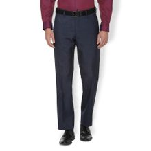 Van Heusen Men Navy Textured Loose Fit Trousers