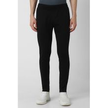 Van Heusen Men Black Solid Slim Fit Casual Track Pants