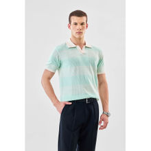 Snitch Mint Checks Half Sleeves Regular Casual Polo T-Shirt for Men
