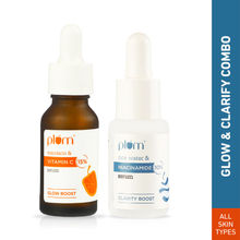 Plum Glow & Clarify Serum Combo - 15% Vitamin C Face Serum + 10% Niacinamide Face Serum