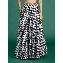 Gajra Gang Black & White Satin Chevron Skirt Desert Rani