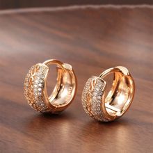 Yellow Chimes Rose Gold Plated Contemporary Hoop Earrings