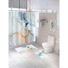 UMAI Abstract Curtain Set & Bathmat Multi-Color (Set of 3)