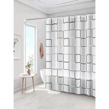 UMAI Peva Shower Curtain- 12 Hooks Included Grey