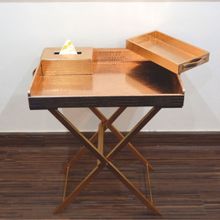 CasaGold Precioso Butler Tray , Small Tray and Tissue Box - Nude Glossy
