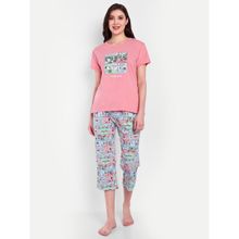 Bedtime Story Pink Peanut Comic T-Shirt with Capri