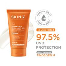 SKINQ Sun Protect Ultra-Light Gel SPF 50+ PA++++ with Vitamin C & E, Zero White Cast