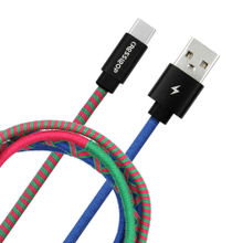 Crossloop Tangle Free Type C Fast Charging Cable - Blue & Pink