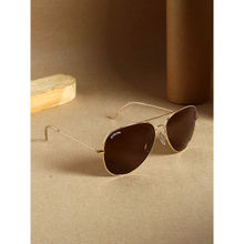 ROYALTAIL Golden Frame & Brown Glass UV Protected Aviator Sunglasses (58)
