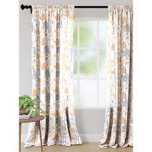 Encasa Homes Polyester Printed Window Curtains With Tie Back 5 Ft Long (pack Of 2)