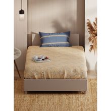 KOPA Single Bedsheet With Pillow Cover(Bio-Soft Feel) Floral-Sandune Beige