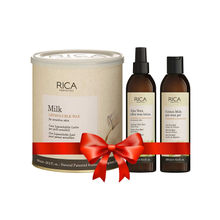 Rica Milk Wax with Pre and Post (Cotton Milk Pre and Aloe Vera After Wax Lotion) Combo
