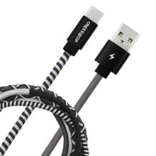 Crossloop Tangle Free Type C Fast Charging Cable - Black & Grey