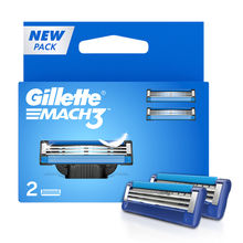 Gillette Mach 3 Manual Shaving Razor Blades for men (pack of 2 cartridges)