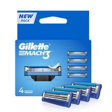 Gillette Mach 3, Shaving Razor Blades For Men, 4 Cartridges
