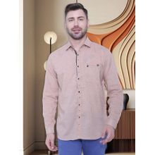 KUONS AVENUE Men's Paper Linen Cotton Pink Casual Shirt