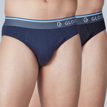 GLOOT Pure Cotton Stretch Brief with No-Itch Elastic and Anti Odour GLI014 Multicolor (Pack of 2)