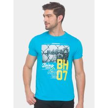 Being Human Men Printed Blue T-Shirt