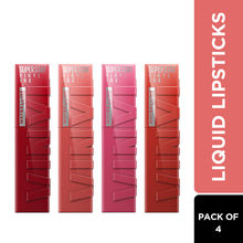 Maybelline New York Superstay Vinyl Ink Liquid Lipstick - Pack of 4