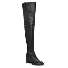 Delize Womens Black Thigh High Boots