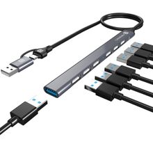 Portronics Mport 7 Multiport 7-in-1 USB Hub , Compatible for Laptop,MacBook & Type-C Devices (Grey)