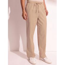 Fabindia Beige Cotton Comfort Fit Drawstring Pant