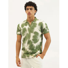 United Colors of Benetton Green Relaxed Fit Printed Polo T-Shirt