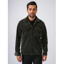 Perch Bottle Green Solid Corduroy Jacket