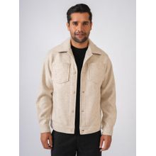 Perch Cream Solid Woolen Jacket