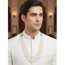 PANASH White Brass Gold-Plated Layered Necklace