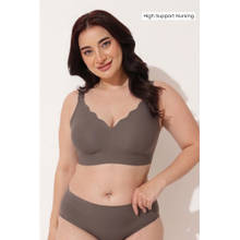 Zelena Women Dark Brown Scallop Jelly Gel Support Lightly Padded Maternity Bra