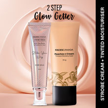 Faces Canada 2-Step Glow Getter Makeup Kit - Rose Gold Strobe Cream & Tinted Moisturizer - Light