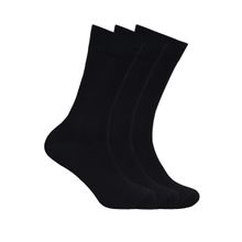Balenzia Men 3-Pack Bamboo Crew Super Soft & Breathable Black Socks