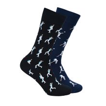 Balenzia Cricket Collection Crew Socks for Men- Black and Navy (Pack of 3)