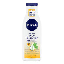NIVEA Body Lotion, Aloe Protection SPF 15, for Daily Sun Protection