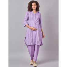 Mine4Nine Womens Shirt Collar Maternity & Nursing Kurta with Pant (Set of 2)