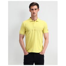 Arrow Sports Typography Yellow Short Sleeves Polo Collar T-Shirts