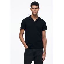 H&M Men Black Slim Fit Polo T-Shirt
