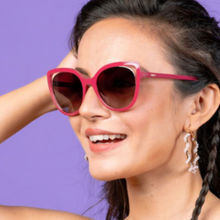 Enrico Rarity Rainbow Purple UV protected Polarized Cateye Female Sunglasses