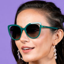 Enrico Rarity Rainbow Black UV protected Polarized Cateye Female Sunglasses