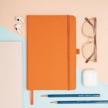 Doodle Collection Pro Series Executive A5 PU Leather Hardbound UnRuled Diary with Pen Loop Orange