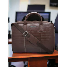 Police Brown Croco Classy 15 Inch Stylish Briefcase Messenger Bag