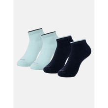 Jockey 7491 Women Cotton Low Show Socks - Pastel Turquoise & Navy Blue (Pack of 2)