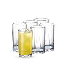 Ocean Pyramid Hi Ball Glass Transparent 300 Ml Set Of 6 (Pack of 6)
