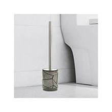 OBSESSIONS Polyresin Toilet Brush with Holder, Black & Grey
