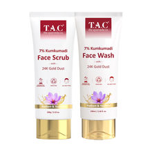 TAC - The Ayurveda Co. 7% Kumkumadi Face Wash & Face Scrub With 24k Gold Dust For Youthful Skin