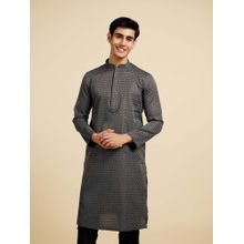 Diwas by Manyavar Dark Grey Art Silk Kurtas for Men