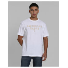 American Eagle White Ae Elevated Logo Typography T-Shirt