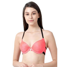 Shyaway Susie Demi-Coverage Under wired Front Open Pushup Padded Bra - Orange